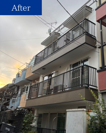 神奈川県川崎市 I様集合住宅 【関西ペイント】外壁塗装施工後 神奈川県川崎市 I様集合住宅 【関西ペイント】外壁塗装施工後