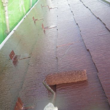神奈川県横浜市鶴見区 M様邸 【関西ペイント】屋根塗装の上塗り工程