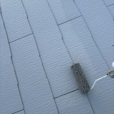 屋根塗装の上塗り｜横浜市緑区 T様邸