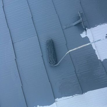 屋根塗装の中塗り｜横浜市港北区 M様邸