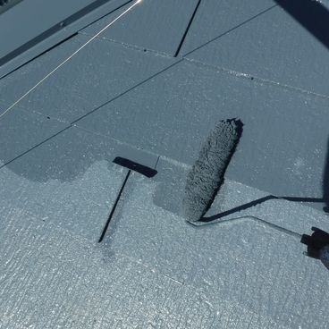 屋根塗装の上塗り｜藤沢市 B様邸