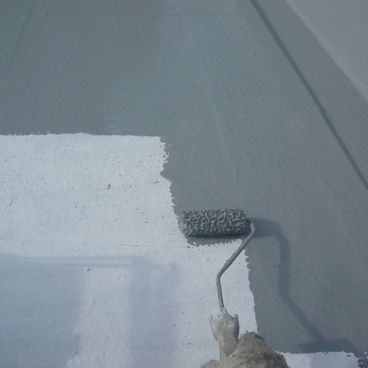 屋上床塗装の下・上塗り｜神奈川県藤沢市 T様邸