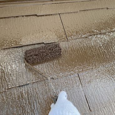屋根塗装の上塗り|横浜市戸塚区 K様邸 屋根塗装の上塗り|横浜市戸塚区 K様邸